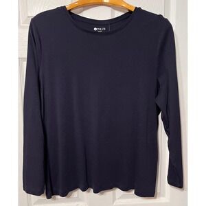 Stylus Woman Essential Tee Navy Blue Long Sleeve Cotton‎ Size 3X Basic Comfort